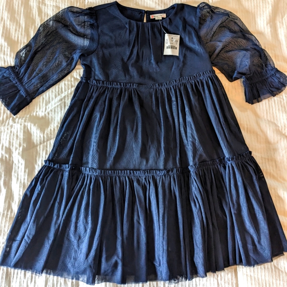 NWT Crewcuts Navy Blue Dress Girls Size 6